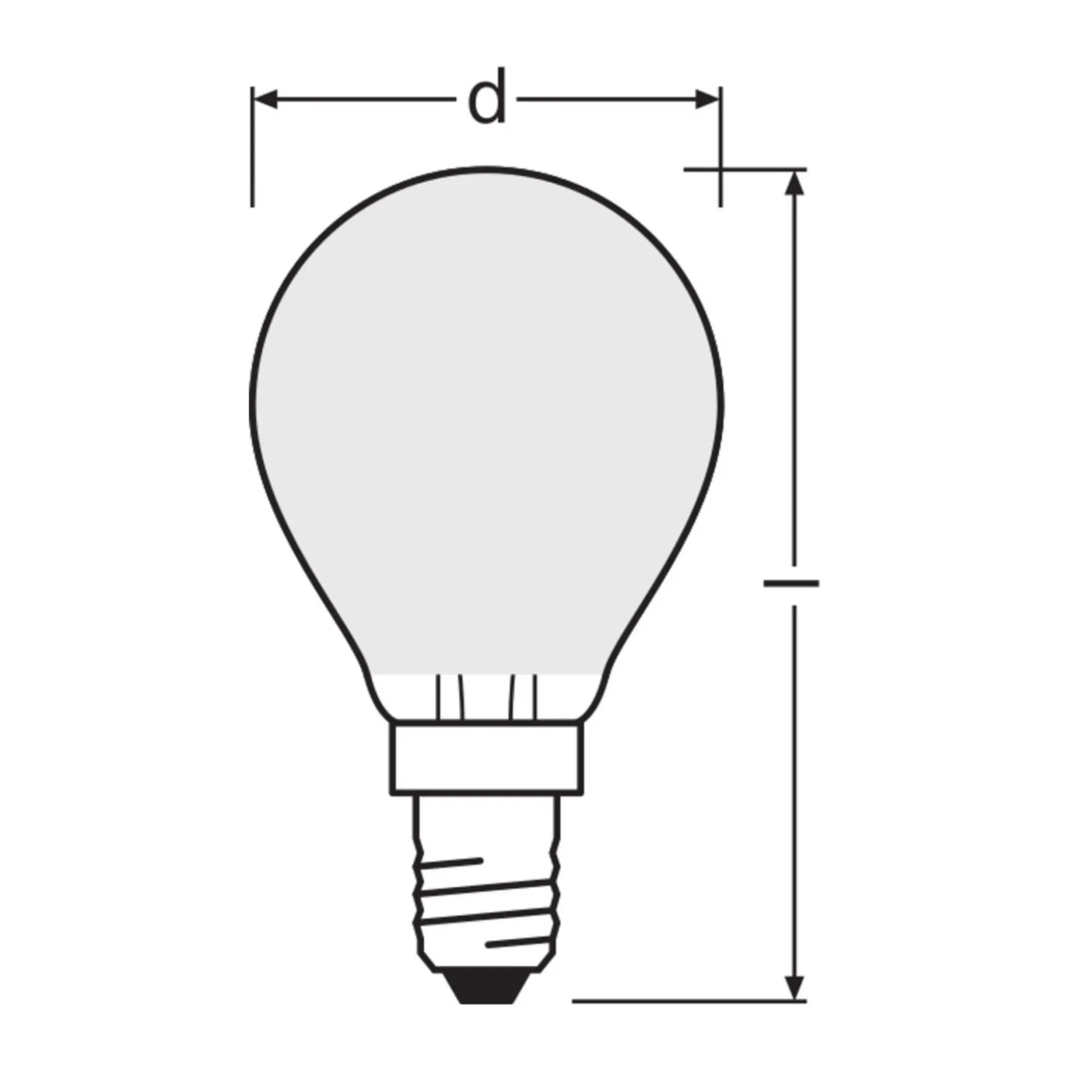 Osram LED Classic LED E14 Päron Filament Matt 1.2W 255lm - 840 Kallvit | Ersättare 25W