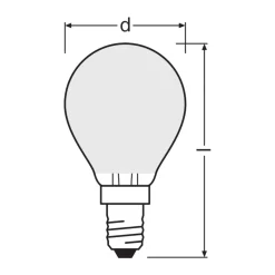Osram LED Classic LED E14 Päron Filament Matt 2.2W 470lm - 840 Kallvit | Ersättare 40W