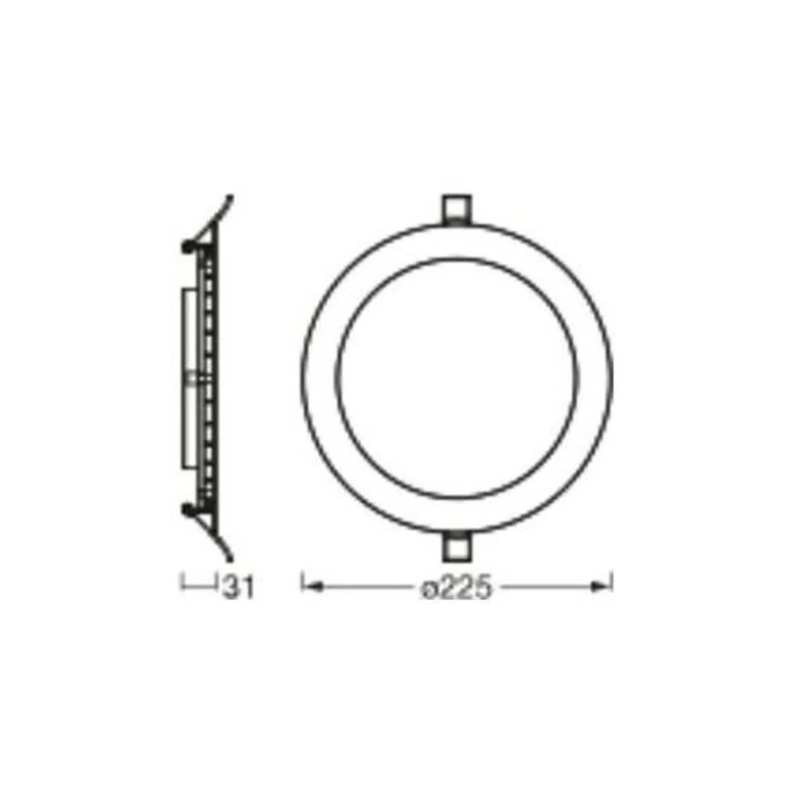 Osram LED Downlight Recess Slim Vit 22W 2000lm 110D - 830 Varm Vit | Utskärning 200mm - IP20