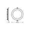 Osram LED Downlight Recess Slim Vit 22W 2000lm 110D - 865 Dagsljus | Utskärning 200mm - IP20