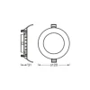 Osram LED Downlight Recess Slim Vit 8W 550lm 110D - 840 Kallvit | Utskärning 120mm