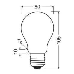 Osram LED Lamps E27 Päron Filament Matt 5W 1055lm - 827 Extra Varm Vit | Ersättare 75W