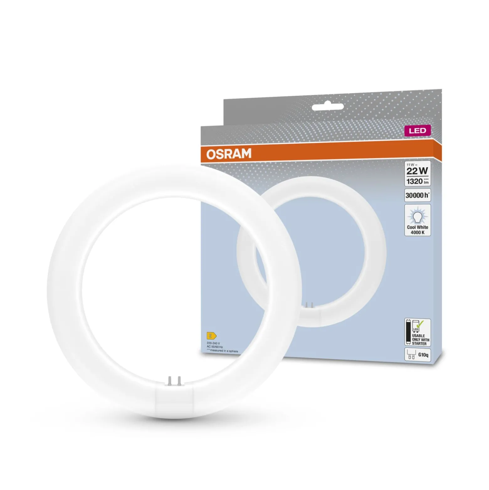 Osram LED Rör T9 Cirkulär (EM/Mains) 11W 1320lm - 840 Kallvit | Ersättare 22W