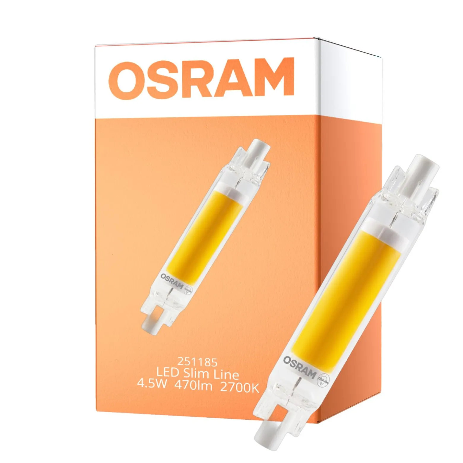 Osram LED Slim Line R7S LED R7S 78mm Klar 4.5W 470lm - 827 Extra Varm Vit | Ersättare 40W
