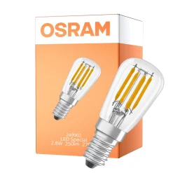 Osram LED Special E14 Tubular Lampa T26 Filament Klar 2.8W 250lm - 827 Extra Varm Vit | Dimbar - Ersättare 25W