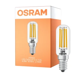 Osram LED Special E14 Tubular Lampa T26 Filament Klar 4.8W 470lm - 827 Extra Varm Vit | Dimbar - Ersättare 40W