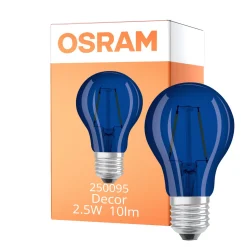Osram LED Star Classic Decor E27 Päron Filament Matt 2.5W 10lm - Blue | Ersättare 4W