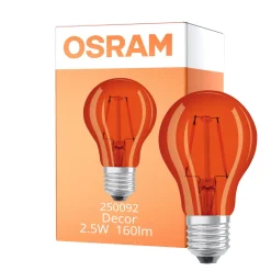 Osram LED Star Classic Decor E27 Päron Filament Matt 2.5W 160lm - Apelsin | Ersättare 17W