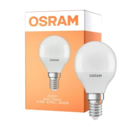 Osram LED Star Classic E14 Boll Matt 4.9W 470lm - 840 Kallvit | Ersättare 40W