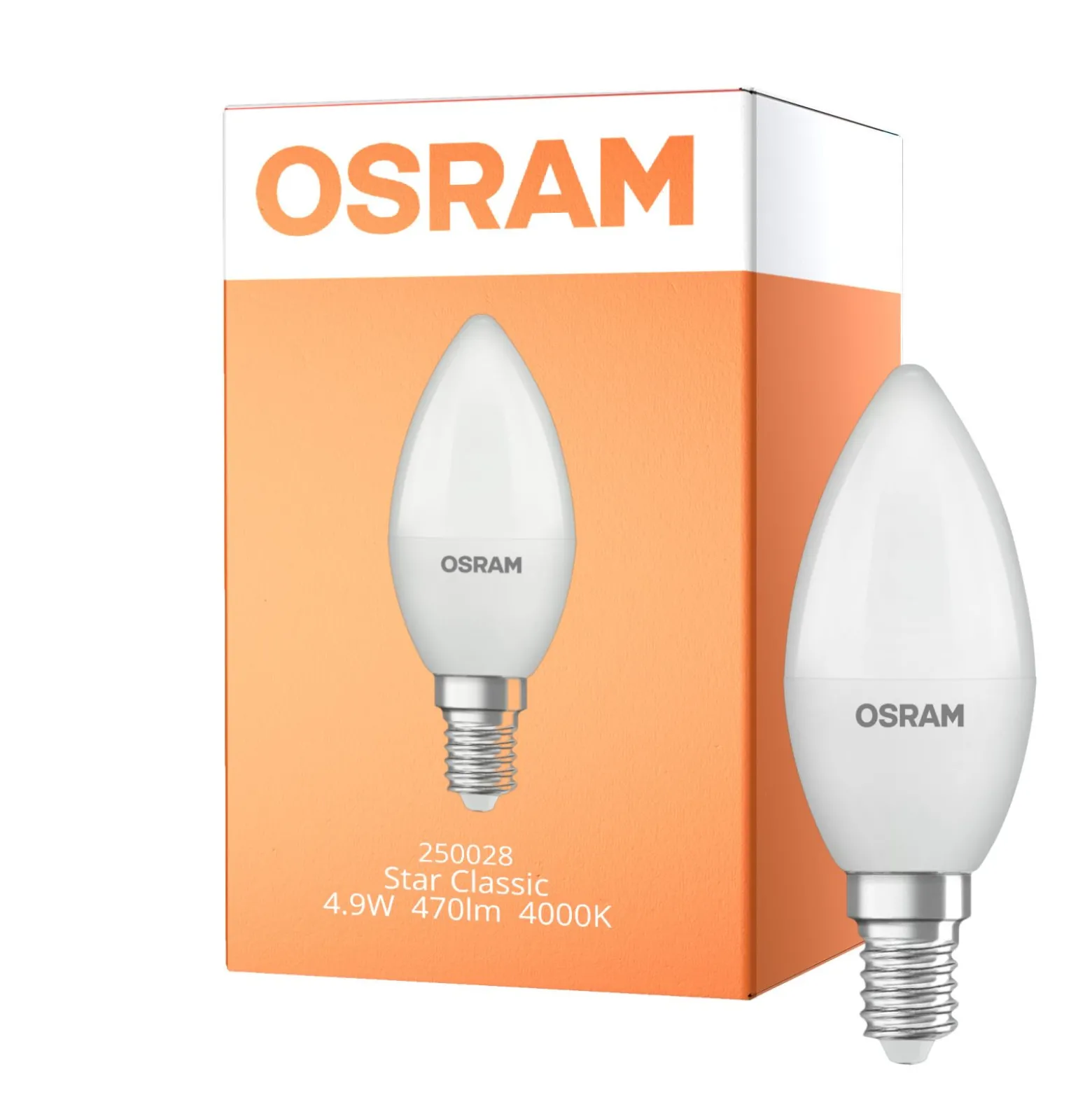 Osram LED Star Classic E14 Kronljus Matt 4.9W 470lm - 840 Kallvit | Ersättare 40W
