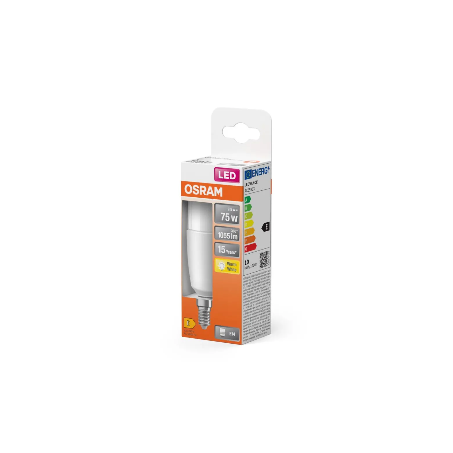 Osram LED Star Stick E14 Matt 9W 1050lm - 827 Extra Varm Vit | Ersättare 75W