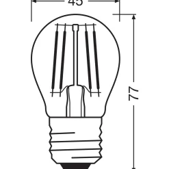 Osram LED Superstar E27 Boll Filament Klar 3.4W 470lm - 940 Kallvit | Bästa Färgåtergivning - Dimbar - Ersättare 40W