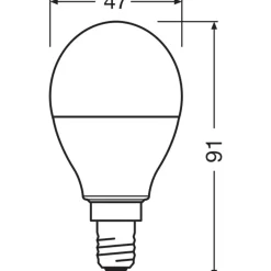 Osram Retrofit LED E14 Boll Matt 4.9W 470lm - 827 Extra Varm Vit | RGBW - Dimbar - Fjärrkontroll - Ersättare 40W