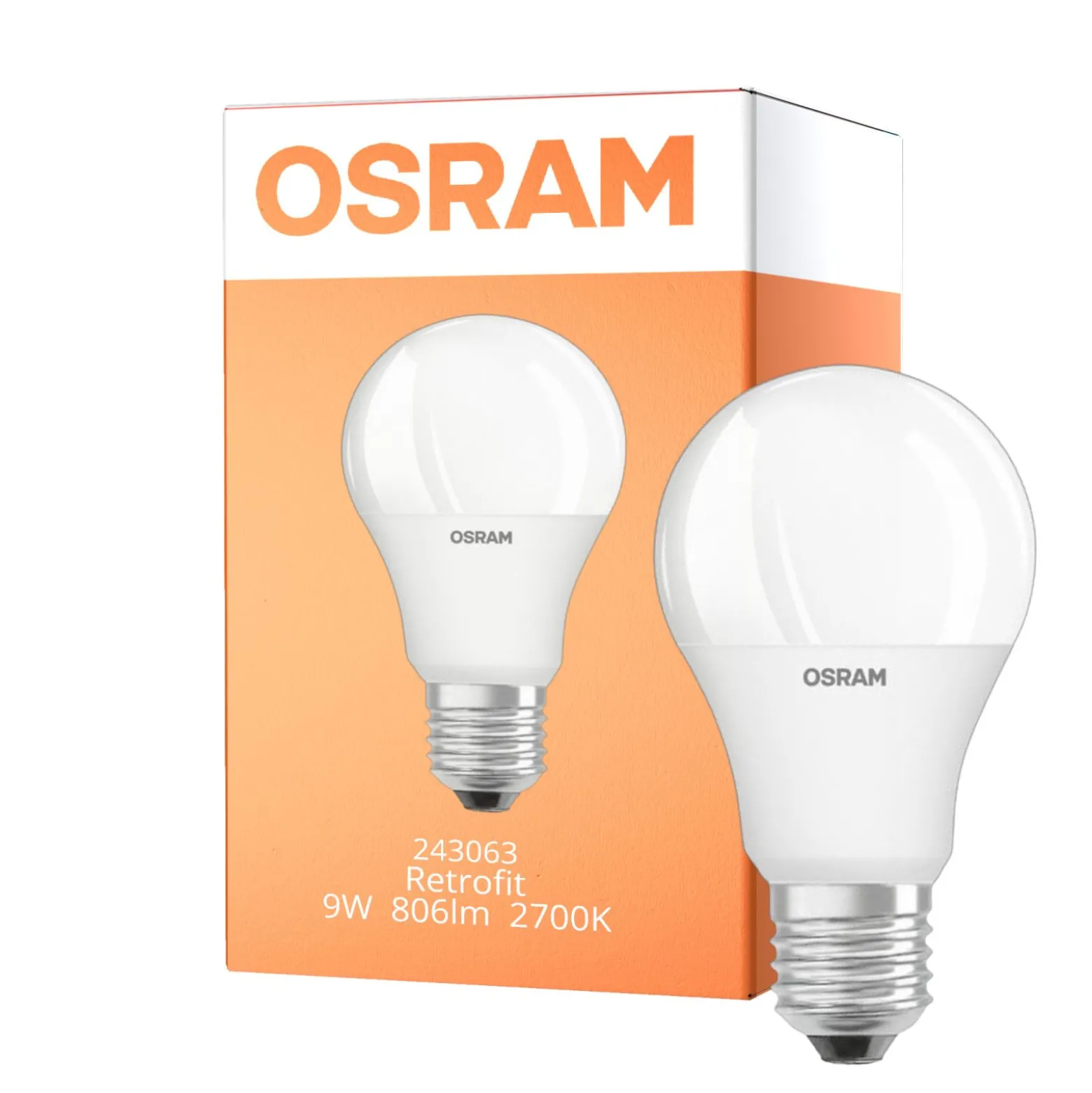 Osram Retrofit LED E27 Päron Filament Matt 9W 806lm - RGBW 827 Extra Varm Vit | Dimbar - Ersättare 60W
