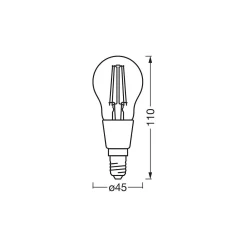 Osram Smart+ Matter Classic LED E14 Päron Filament Klar 4W 470lm - 827 Extra Varm Vit | Dimbar - Via Smart Device Only - Ersättare 40W
