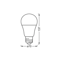 Osram Smart+ Matter Classic LED E27 Päron Matt 14W 1521lm - 827-865 Justerbar Vit | Dimbar - Ersättare 100W