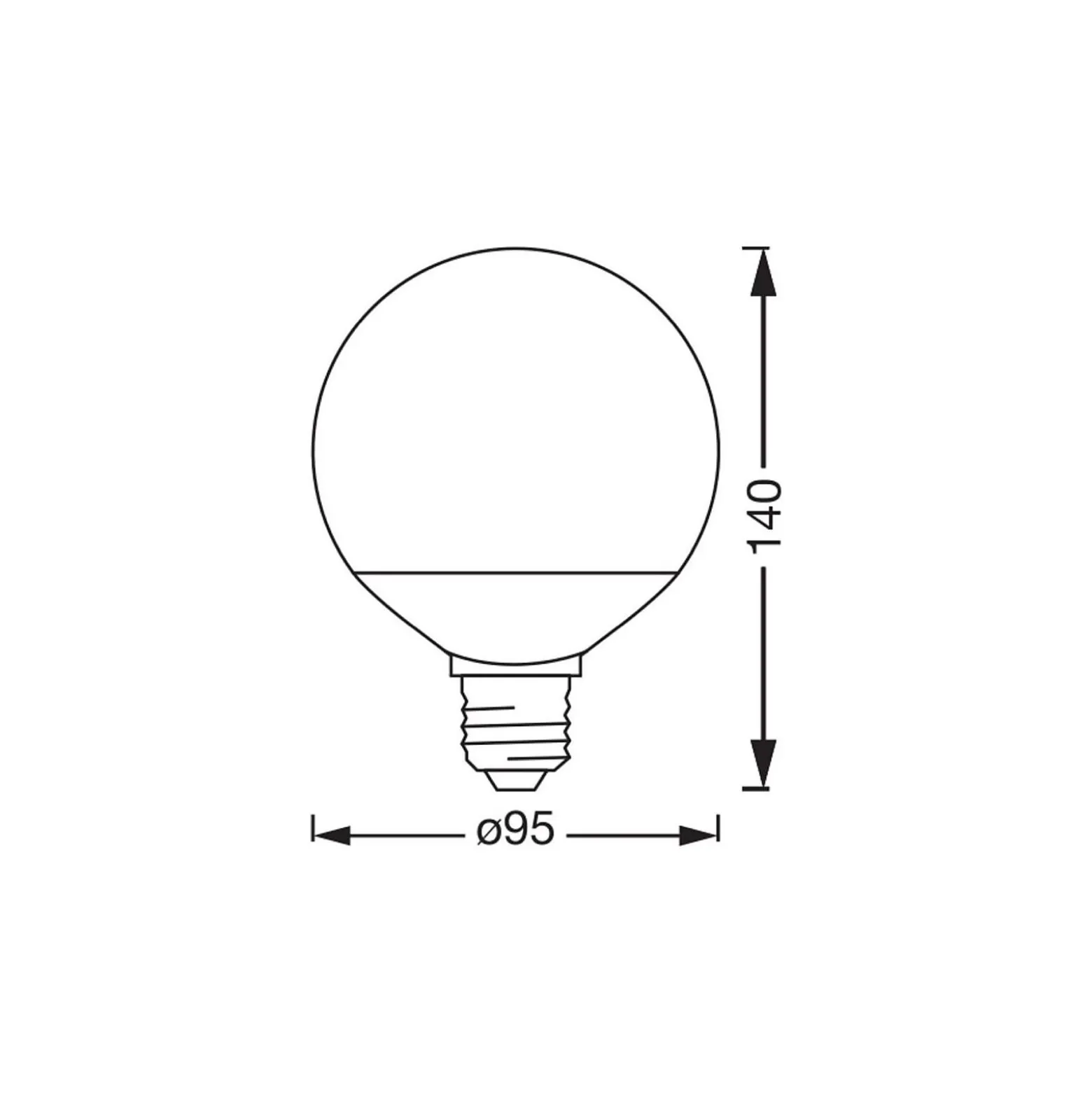 Osram Smart+ Matter Classic LED E27 Globe Matt 14W 1521lm - 827-865 Justerbar Vit | Dimbar - Ersättare 100W