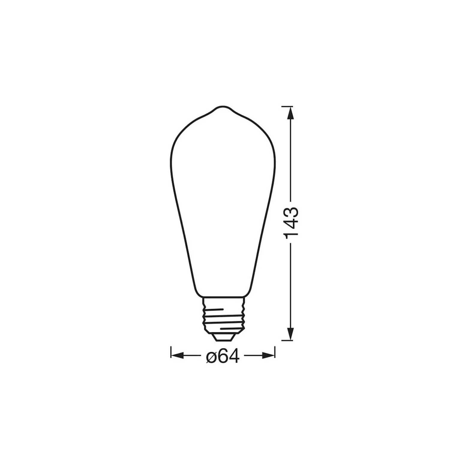 Osram Smart+ Matter E27 Edison Filament Guld 6W 680lm - 824 Extra Varm Vit | Dimbar - Via Smart Device Only- Ersättare 60W