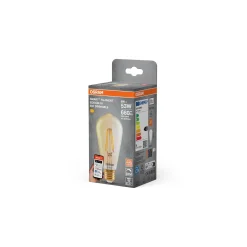 Osram Smart+ Matter E27 Edison Filament Guld 6W 680lm - 824 Extra Varm Vit | Dimbar - Via Smart Device Only- Ersättare 60W