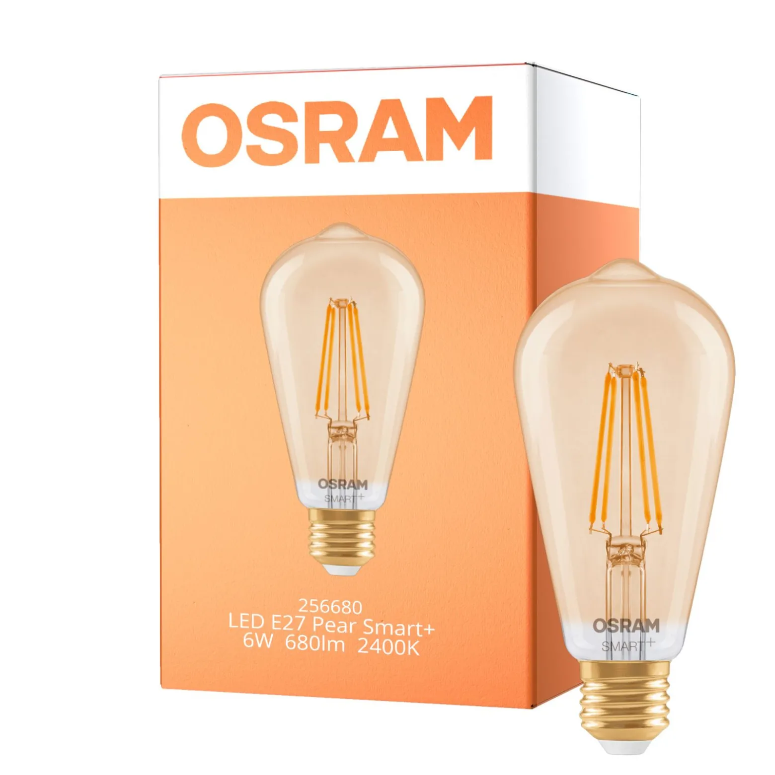 Osram Smart+ Matter E27 Edison Filament Guld 6W 680lm - 824 Extra Varm Vit | Dimbar - Via Smart Device Only- Ersättare 60W