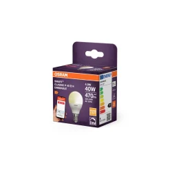 Osram Smart+ Mini Lampa E14 Matt 4.9W 470lm - 827 Extra Varm Vit | Zigbee Dimbar - Ersättare 40W