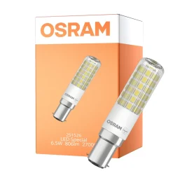 Osram Special T Slim LED B15d Klar 6.5W 806lm - 827 Extra Varm Vit | Ersättare 60W