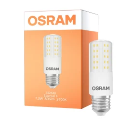 Osram Special T Slim LED E27 Klar 7.3W 806lm - 827 Extra Varm Vit | Dimbar - Ersättare 60W