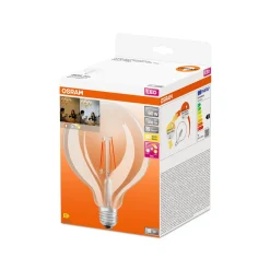 Osram SuperStar LED E27 Globe 125mm Filament Klar 7W 806lm - 822-827 Dim To Warm | Dimbar - Ersättare 60W