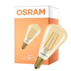 Osram Vintage 1906 LED Classic Edison E14 Ambar 2.8W 250lm - 822 Extra Varm Vit | Dimbar - Ersättare 25W