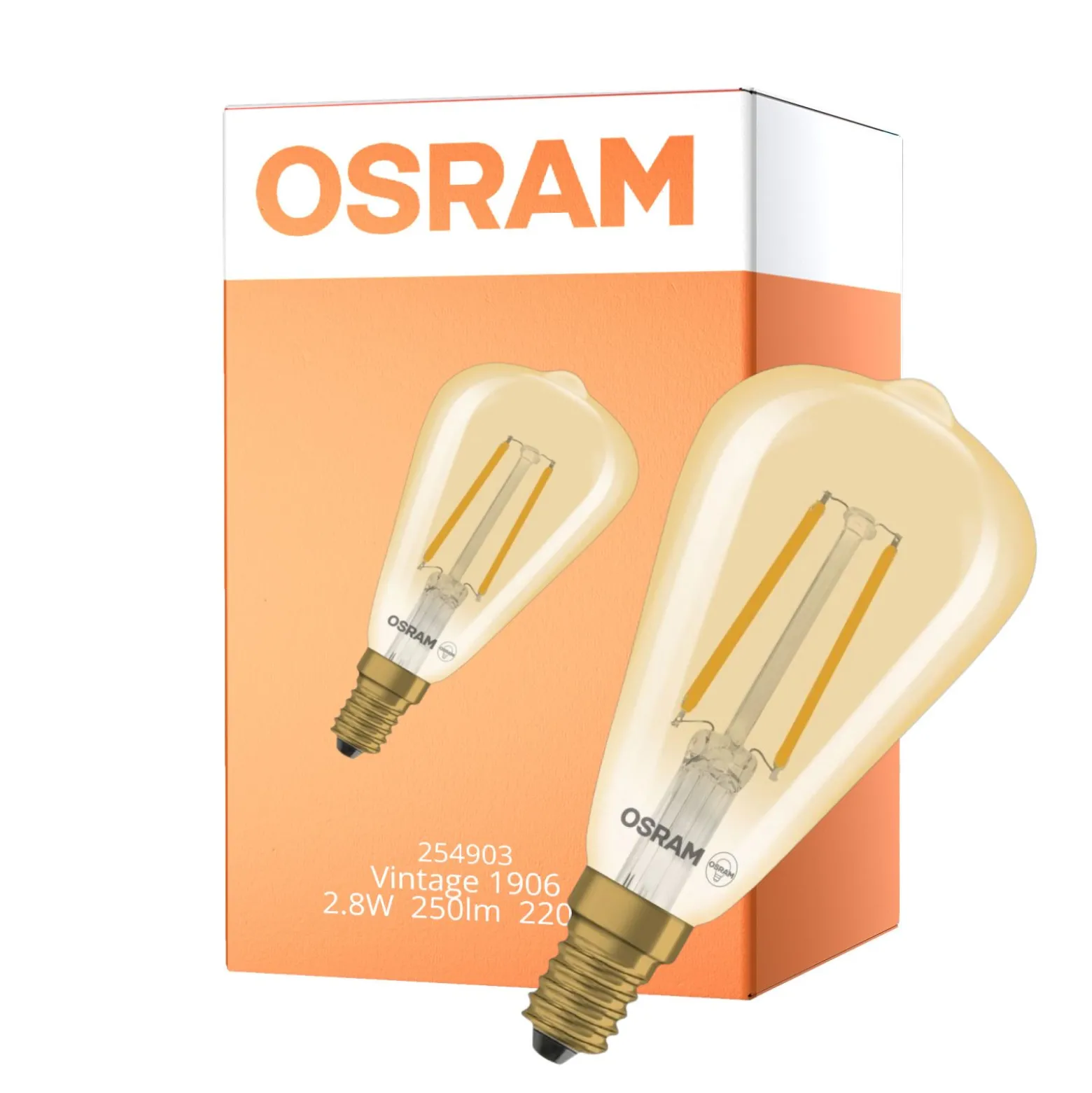 Osram Vintage 1906 LED Classic Edison E14 Ambar 2.8W 250lm - 822 Extra Varm Vit | Dimbar - Ersättare 25W