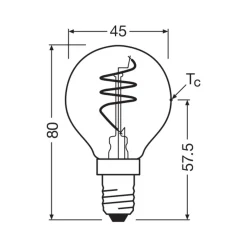 Osram Vintage 1906 LED Classic Slim E14 Päron Filament Guld 4.9W 470lm - 922 Extra Varm Vit | Bästa Färgåtergivning - Dimbar - Ersättare 40W
