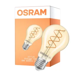Osram Vintage 1906 LED Classic Slim E27 Päron Filament Guld 8W 806lm - 922 Extra Varm Vit | Bästa Färgåtergivning - Dimbar - Ersättare 60W