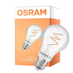 Osram Vintage 1906 LED Classic Slim E27 Päron Filament Klar 4.6W 470lm - 922 Extra Varm Vit | Bästa Färgåtergivning - Dimbar - Ersättare 40W