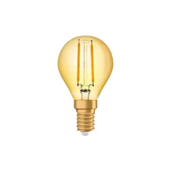 Osram Vintage 1906 LED E14 boll Filament Guld 2.5W 220lm - 824 Extra Varm Vit | Ersättare 25W