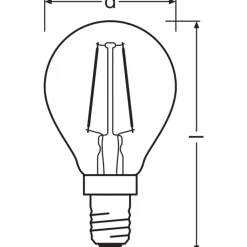 Osram Vintage 1906 LED E14 boll Filament Guld 2.5W 220lm - 824 Extra Varm Vit | Ersättare 25W