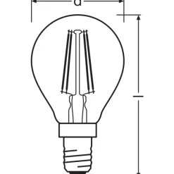 Osram Vintage 1906 LED E14 boll Filament Guld 4W 420lm - 825 Extra Varm Vit | Ersättare 35W