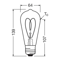 Osram Vintage 1906 LED E27 Edison Filament Guld 8W 806lm - 922 Extra Varm Vit | Bästa Färgåtergivning - Dimbar - Ersättare 60W