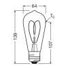 Osram Vintage 1906 LED E27 Edison Filament Klar 7.2W 806lm - 927 Extra Varm Vit | Bästa Färgåtergivning - Dimbar - Ersättare 60W