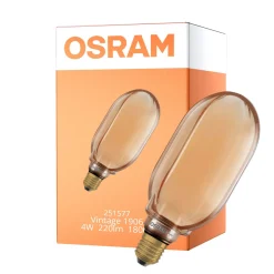 Osram Vintage 1906 LED E27 Globe Filament Guld 100mm 4W 220lm - 818 Extra Varm Vit | Dimbar - Ersättare 60W