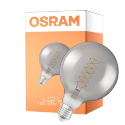 Osram Vintage 1906 LED E27 Globe Filament Smokey 125mm 7.8W 360lm - 818 Extra Warm White | Dimmable
