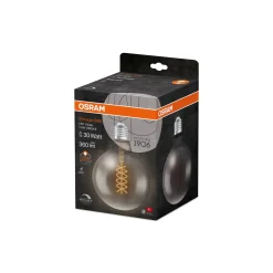 Osram Vintage 1906 LED E27 Globe Filament Smokey 125mm 7.8W 360lm - 818 Extra Warm White | Dimmable
