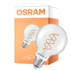 Osram Vintage 1906 LED E27 Globe Filament Twist Klar 7.2W 806lm - 927 Extra Varm Vit | Bästa Färgåtergivning - Dimbar - Ersättare 60W