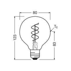 Osram Vintage 1906 LED E27 Globe Filament Twist Klar 7.2W 806lm - 927 Extra Varm Vit | Bästa Färgåtergivning - Dimbar - Ersättare 60W