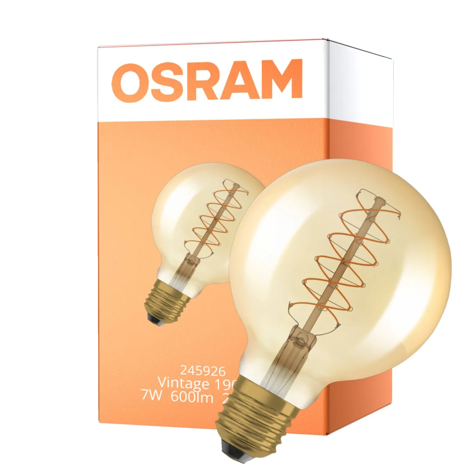 Osram Vintage 1906 LED E27 Globe Filament Gold 95mm 7W 600lm - 822 Extra Warm White | Dimmable