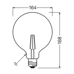 Osram Vintage 1906 LED E27 Globe Filament Guld 125mm 2.8W 200lm - 824 Extra Varm Vit | Ersättare 25W