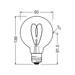 Osram Vintage 1906 LED E27 Globe Filament Klar 7.2W 806lm - 927 Extra Varm Vit | Bästa Färgåtergivning - Dimbar - Ersättare 60W