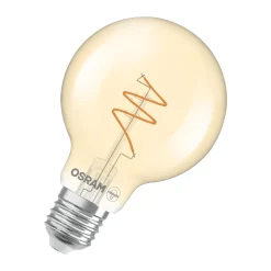 Osram Vintage 1906 LED E27 Globe Filament Twist Guld 4.9W 470lm - 927 Extra Varm Vit | Bästa Färgåtergivning - Dimbar - Ersättare 40W