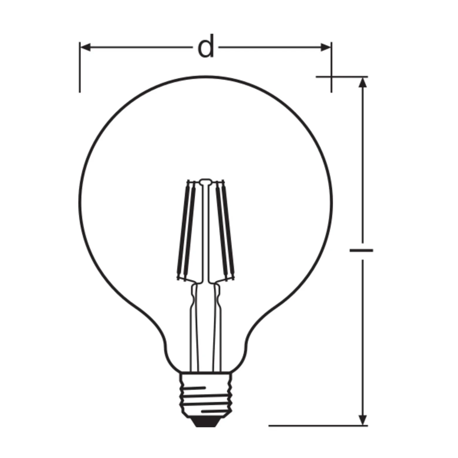 Osram Vintage 1906 LED E27 Globe Filament Guld 125mm 7W 650lm - 824 Extra Varm Vit | Ersättare 40W