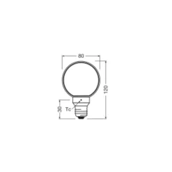 Osram Vintage 1906 LED E27 Globe Filament Smoke 80mm 4W 110lm - 818 Extra Varm Vit | Dimbar - Ersättare 12W