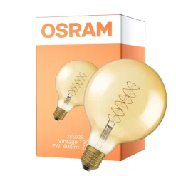 Osram Vintage 1906 LED E27 Globe Filament Gold 125mm 7W 600lm - 822 Extra Warm White | Dimmable